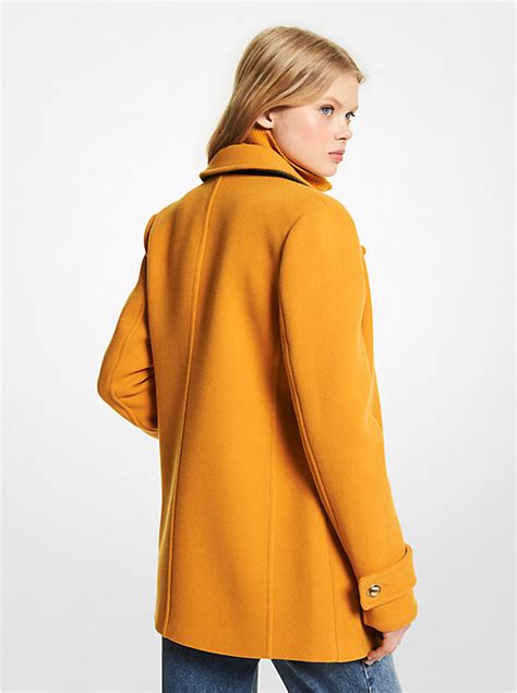 michael michael kors wool melton peacoat|Michael Kors wool winter coats.